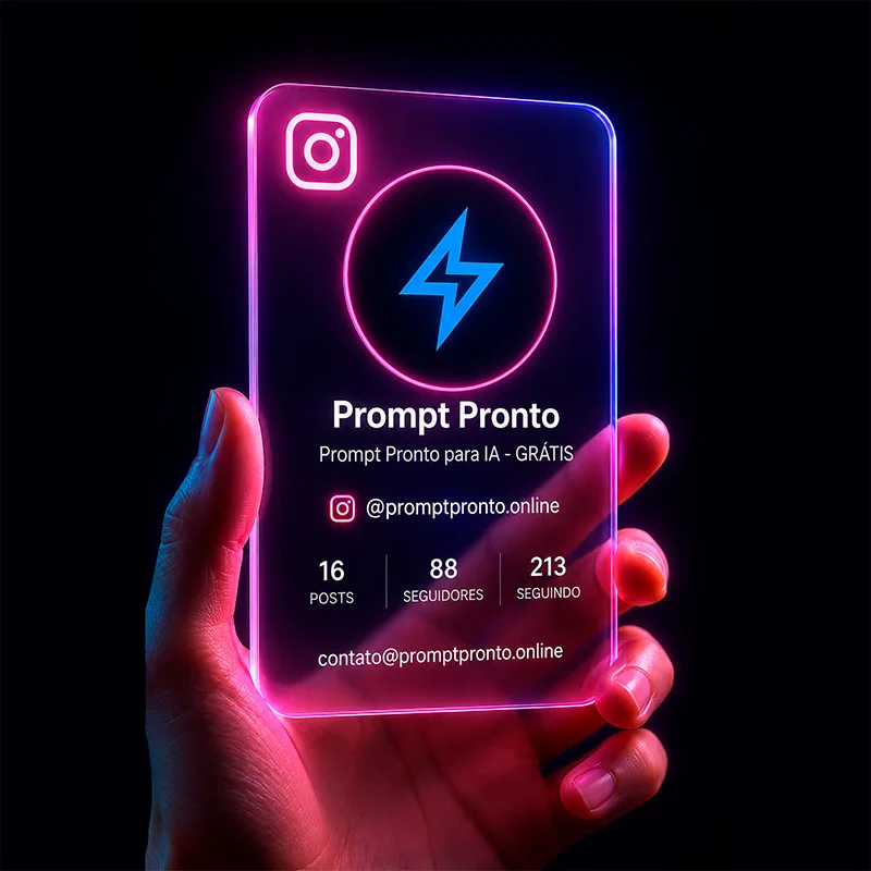 Prompt para Criar Cartão de Perfil do Instagram com IA — exemplo de prompt de IA para Imagens em ChatGPT
